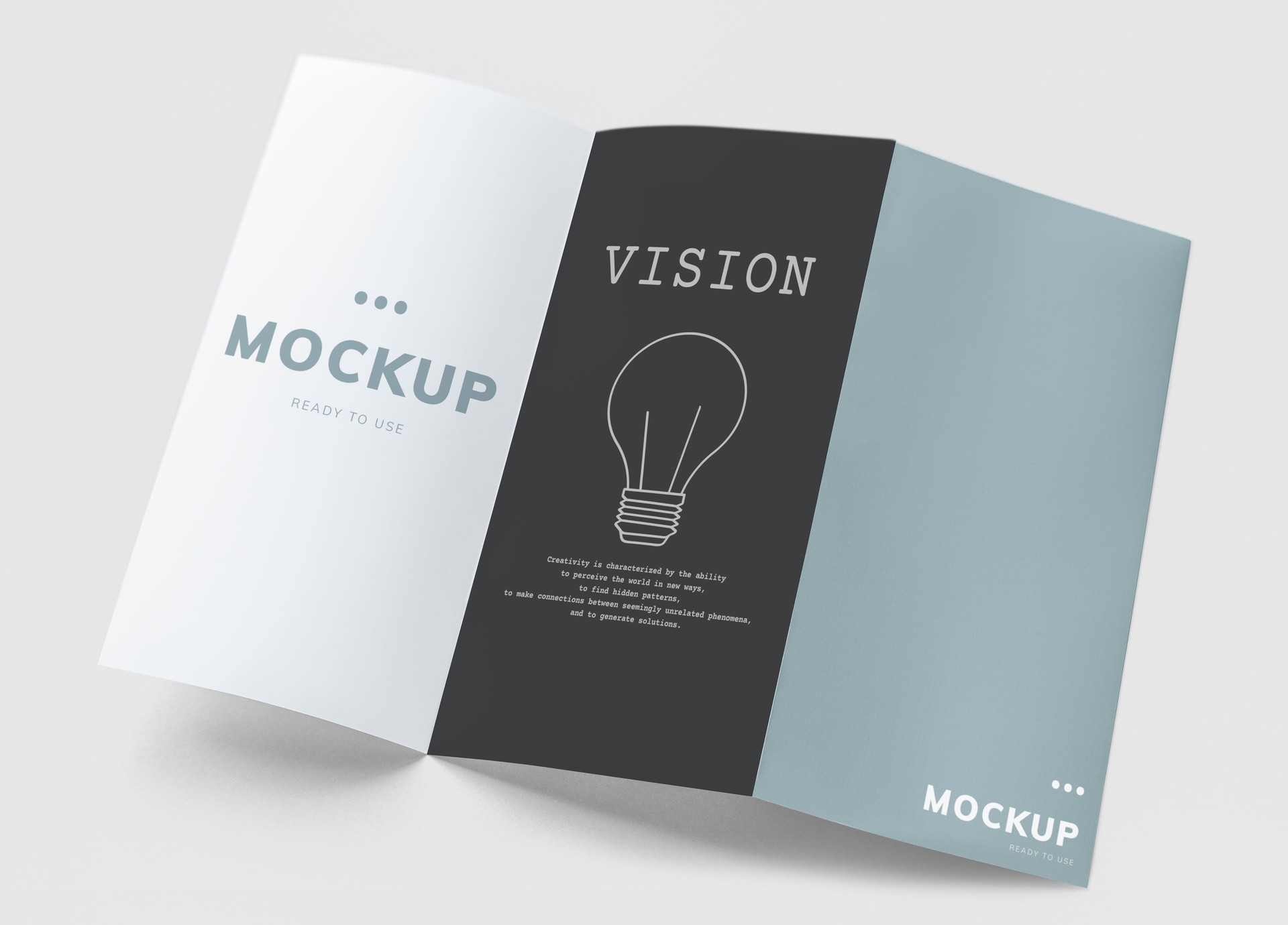 Tri-fold brochure mockup printed materials